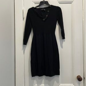 Black merino wool sweater dress size xs - brand llewellyn from New Zealand